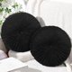 thumbnail image 1 of wonima44 Round Throw Pillow 13.8 Inch Decorative Round Velvet Floor Pillows Small Pumpkin Throw Cushion for Living Room Sofa Bed(Black,2 Pcs), 1 of 1