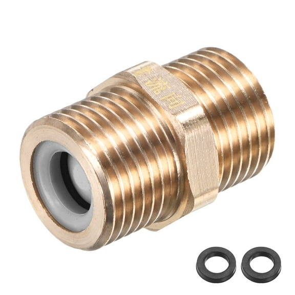 Uxcell 1-Pack Brass Check Valve, 1/2" Male to 1/2" Male Thread One Way Non-Return Backflow Preventer Valve [Gold]