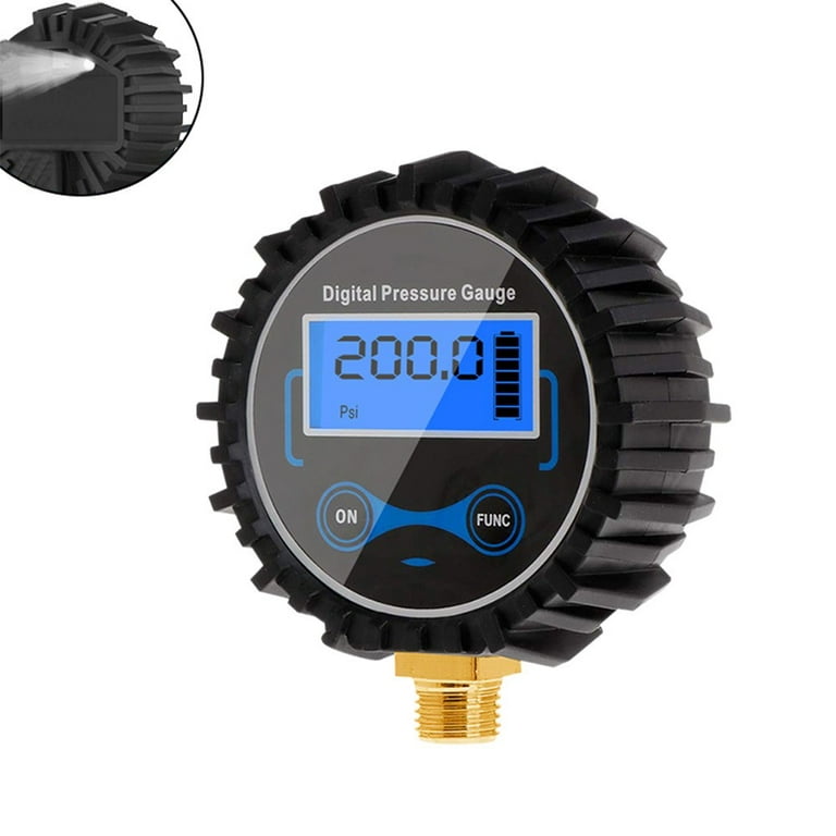 Cogfs 200PSI Digital Tire Pressure Gauge LCD Manometer Pressure Gauge with  LED Light