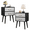 Black+Gray:2 Drawers, variant on PAPROOS Nightstand Set of 2, Bedside Table with Metal Legs, Modern End Side Table with 2 Fabric Drawer, Versatile Nightstand for Bedroom Sofa Entryway, White+Gray