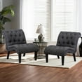 thumbnail image 4 of Andeworld Upholstered Accent Chair for Bedroom Living Room Lounge Chair with Wood Legs Gray Fabric, 4 of 8