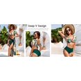 thumbnail image 6 of Women's 1 Pieces Beach Swimsuit Tropical Ruffle Halter Bikini Swimsuit with Cover up Wrap Skirt, 6 of 9