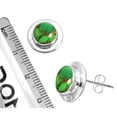 thumbnail image 3 of 925 Sterling Silver Earring Copper Green Turquoise Handmade Jewelry, 3 of 5
