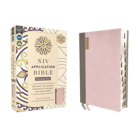 NIV Application Commentary Resources NIV Application Bible, Personal Size, Leathersoft, Pink/Gray, Red Letter, Thumb Indexed, Comfort Print: Bringing the Anc, (Hardcover)