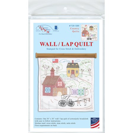 Stamped White Wall Or Lap Quilt 36 X36 Country Quilts