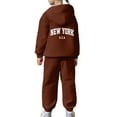 thumbnail image 5 of Hessimy Toddler Boys Girls Spring Summer Cartoon Print 2Pcs Long Sleeve Sweatshirt Tops Pants Cute Sweatsuit, Cute Sweat Style(Brown,8-9 Years), 5 of 7