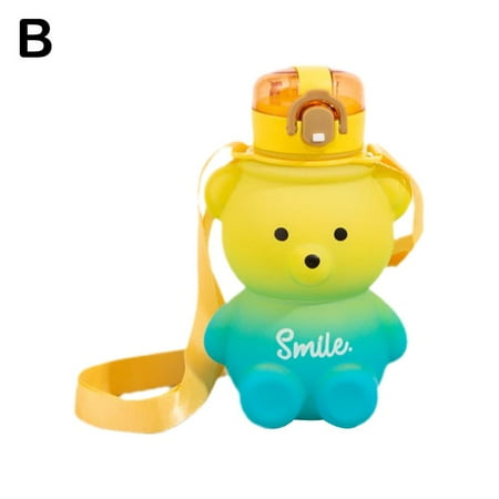 

800ml Little Bear Water Bottle Summer Large Capacity Lovely Straw Kettle K ids B7P1