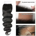 thumbnail image 3 of HD 6x6 Lace Closure Deep Parting Brazilian Water Wave Invisible Knots, 100% Human Hair Transparent Lace Closure Pre Plucked Natural Color, 3 of 6
