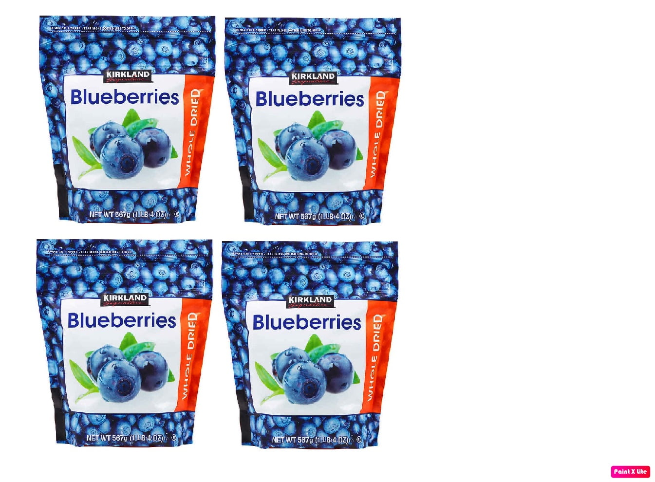 Kirkland Signature Whole Dried Blueberries, 20 oz 4PK