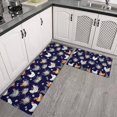thumbnail image 2 of Rooster and Floral Navy Pattern Anti Fatigue Kitchen Rugs Set Of 2, Non Slip Washable Decorative Floor Mats for Kitchen Sink Laundry, 17"x30" and 17"x47", 2 of 6