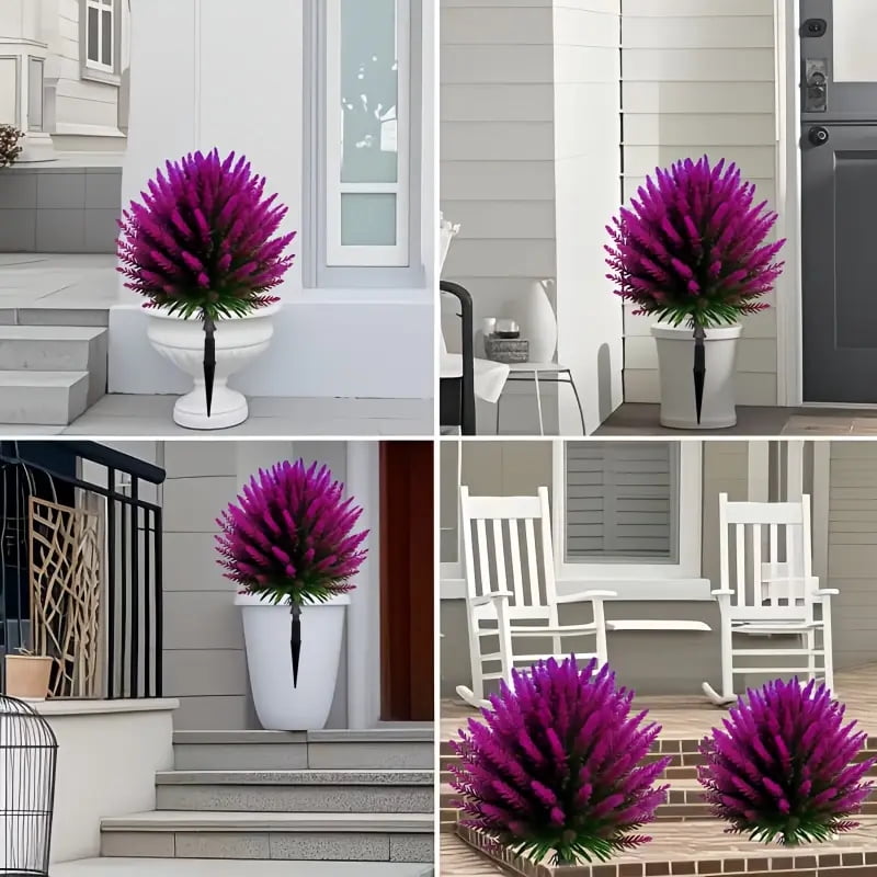 2 Pieces 18 Inch Anti-Ultraviolet Artificial Cedar Tree High-Grade Realistic Indoor Outdoor Conifer Needle Plant with Ground Stake for Gardens Porches and Paths Easy Install Low Maintenance