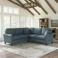 thumbnail image 2 of Pemberly Row 87W L Shaped Sectional Couch in Turkish Blue Herringbone Fabric, 2 of 8