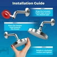 thumbnail image 2 of High Pressure Shower Head - Anti-Clogging Silicone Nozzles - 2.5 GPM Removable Restrictor - Easy to Clean Adjustable Replacement - easy to install with Plumbers Tape - 6 inch - Classic Chrome Finish, 2 of 7
