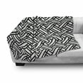 thumbnail image 3 of Black and White Soft Flannel Fleece Blanket, Monochrome Interlocking Stripes Pattern with Modern Abstract Inspirations, Cozy Plush for Indoor and Outdoor Use, 70" x 90", Black White, by Ambesonne, 3 of 6