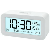 Unique Bargains Adjustable Volume Electric Alarm Clock White 5.7"L x 2.0"W x 3.3"H