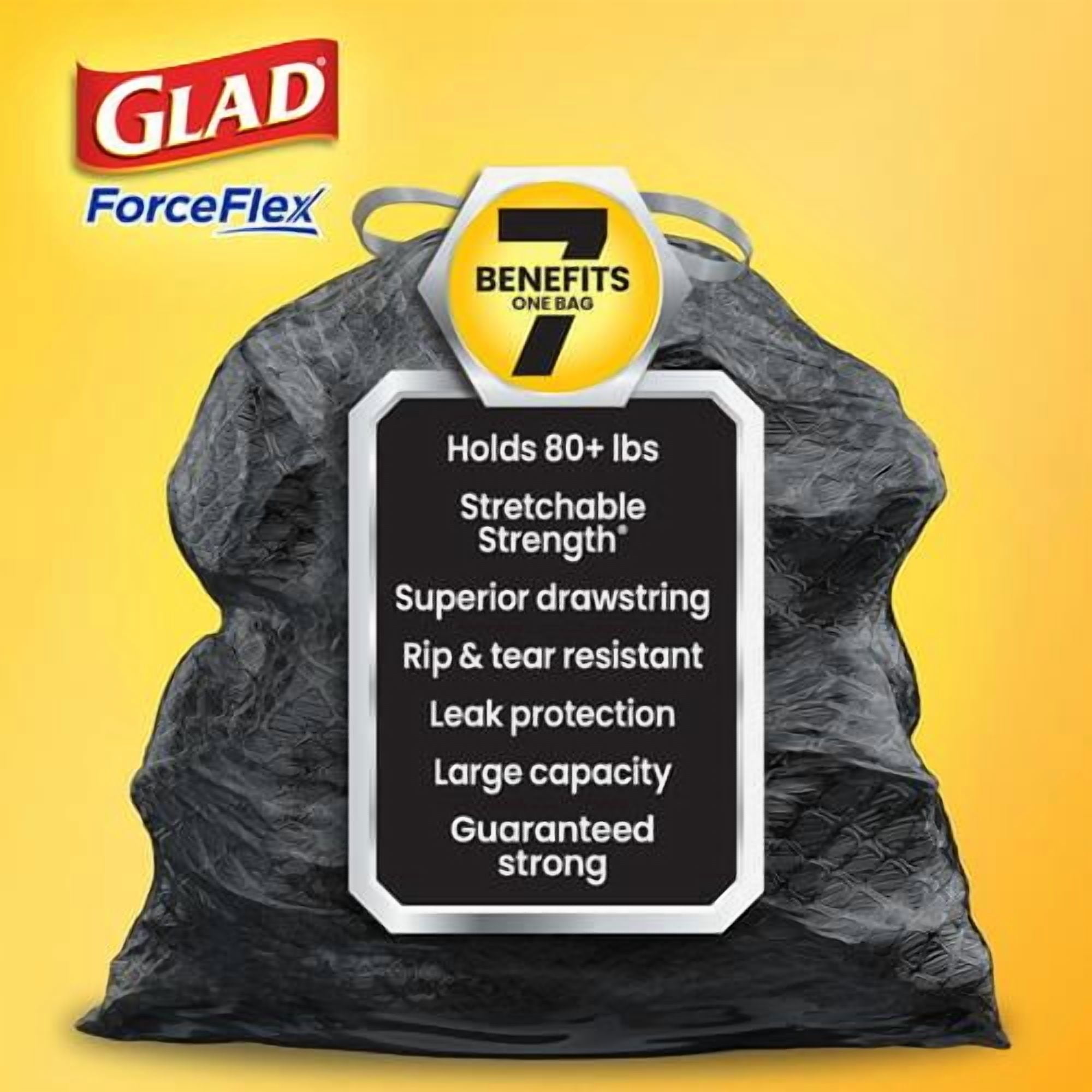 Glad Large Trash Bags, Forceflex With Clorox, 30 Gal, Mountain Air, 50 Ct - Pack of 2