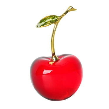 TISHITA Fruit Cherry Statue Desktop Decoration Crafts Gifts Coffee Table Embellishment Red Cherry Sculpture for Bedroom Car Dashboard