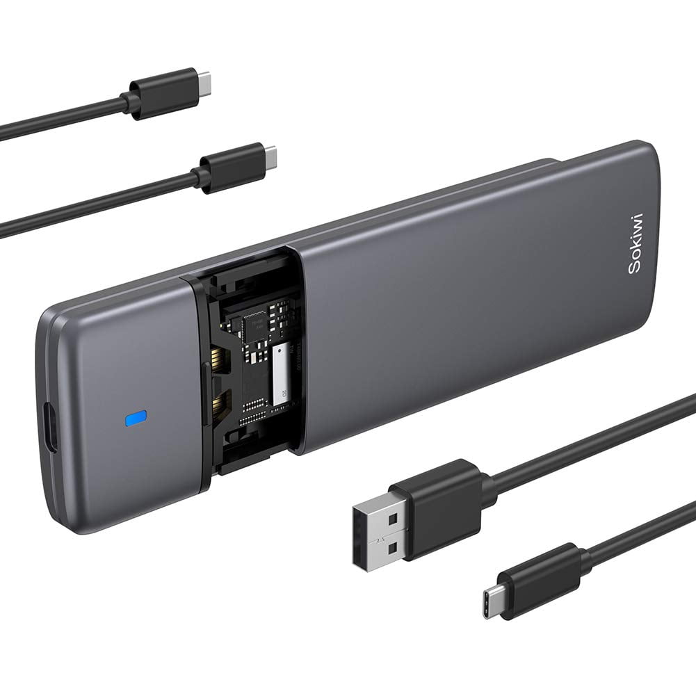 Intel Ssds External Reader M.2 NVMe SATA SSD Enclosure Adapter Tool-Free, USB 3.2 Gen2 10Gbps ...