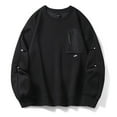 thumbnail image 4 of 2 Pack L-6X Plus Size Sweatshirts for Men with Zipper Pocket Big & Tall Crewneck Shirts Long Sleeve Casual Solid Color Pullover Basic Sweatshirt Tops, 4 of 8