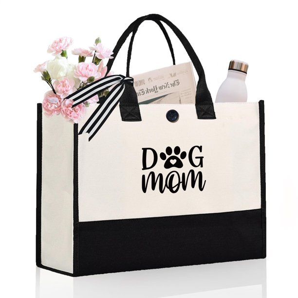 Bolsa de tela Craftique Dog Mom Gifts para mujer en lona
