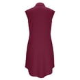thumbnail image 6 of QUNYINEY Summer Sundresses for Women Sleeveless Red Midi Casual Shirt Dress Casual V Neck Vacation Loose Fit Button Dresses, 6 of 8