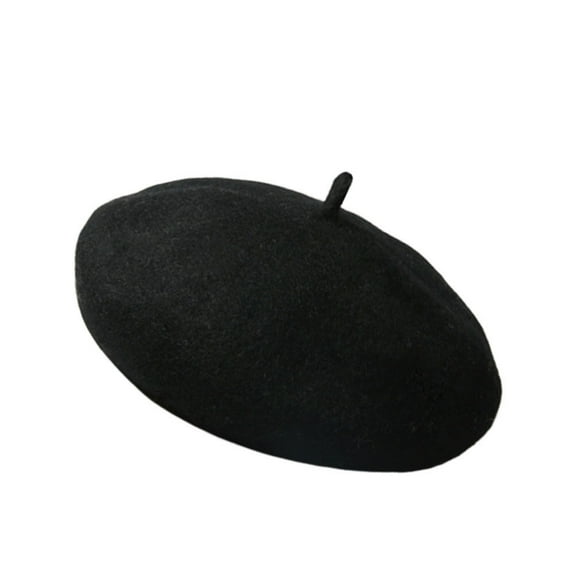 OATIPHO Childrens Beret Breathable Lightweight Black Wool Blend 1Set For Girls