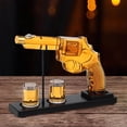 thumbnail image 1 of Fiudx Juego de Decantador de Whisky, Decantador de Licor de Vidrio Sin Plomo con 2 Vasos, Diseño Único de Revólver, Experiencia de Sorbo Suave, Regalo Perfecto para Él, Esposo, Padre, Capacidad de 30, 1 of 6