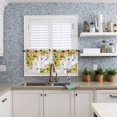 thumbnail image 6 of Half Window Curtain 36 Inches Long, Sunflower Window Treatment Curtain Drapes, Summer Botanical Butterfly Watercolor Small Tier Curtains for Bathroom Over Sink, 27.5"x36", 2 Panels, 6 of 7
