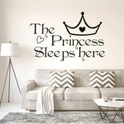 Uxcell Princess Word Paper Removable Wall Sticker DIY Art Decals for Home Decoration Black