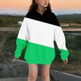 thumbnail image 2 of Children's Girls Hoodies Color Block Long Sleeve Hooded Tops Lightweight Comfortable Sweatshirt with Pocket Green 5-6 Years, 2 of 5