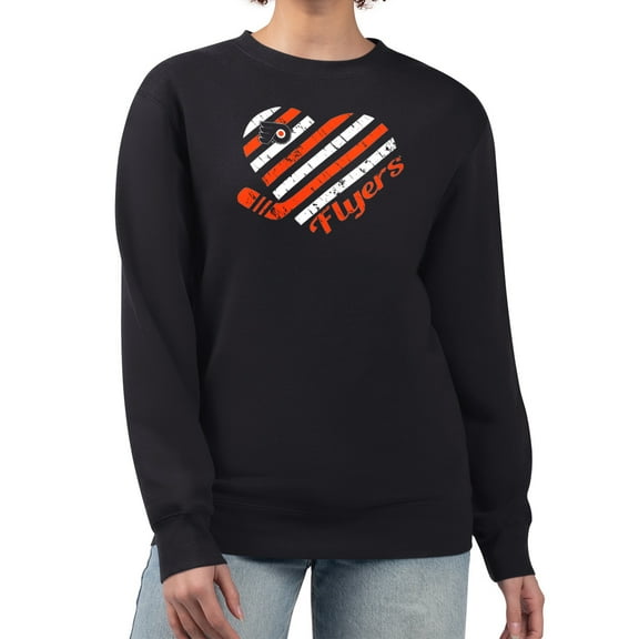 Women's G-III 4Her by Carl Banks Black Philadelphia Flyers Heart Graphic Pullover Sweatshirt