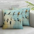 thumbnail image 3 of Fenyluxe Birds Sky Sunlight Pillow Covers for Couch Sofa Indoor Outdoor Pillow Case Short Plush All Season Zipper Closure 1PC 18x18in, 3 of 5