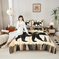 thumbnail image 4 of Homewish Boys Girls Jungle Safari Bear 3 Pieces Queen Comforter Set,Retro Vintage Ultra Soft Bedding Sets,Woodland Wildlife Bedding Comforter Set Breathable,Breathable Home Decor,Reversible, 4 of 8