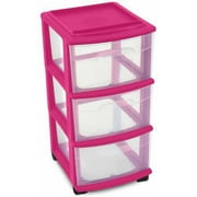 Homz 3-Drawer Medium Cart and Drawers, Spearmint, Set of 2