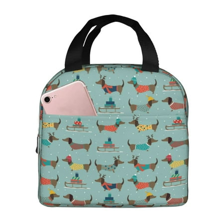 Insulated Lunch Bag for Women Men - Dachshund Dog Puppy No.1041 Leakproof Cooler Lunch Box for Women Men  Lunch Tote Bags for Work School Picnic Travel