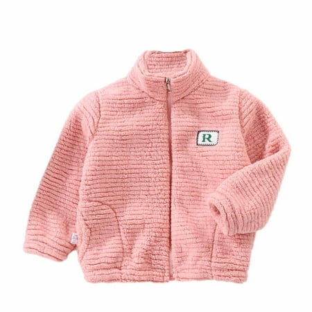 

Fesfesfes Toddler Baby Jacket Boys Girl Winter Warm Fleece Jacket Solid COlor Casual Cardigan Coat On Sale
