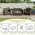 thumbnail image 5 of Snubbull 3 Pack, 36"x 18" Outdoor Patio Seat Cushions Replacement Covers Fit for 4 Pieces 4-Seater Wicker Rattan Patio Conversation Set Loveseat Chair Couch Furniture, Cover Only,Light Green, 5 of 8