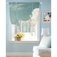 thumbnail image 2 of Blue Grey Cloudy Sky Tie Up Curtains for Window, Thermal Insulated Balloon Shade Adjustable Rod Pocket Curtains Valance Panels for Kitchen Bathroom Cafe 52 x 45 Rustic Clouds Scenery, 2 of 6