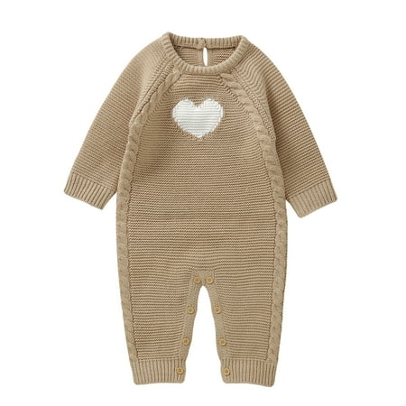 

Baby Girl Boy Heart Pattern Knit Sweater Romper Long Sleeve Jumpsuit Clothes