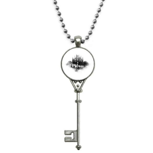 Milano Italia hito ciudad pintura tinta Colgante Collar Vintage Llavero Plata Joyas Unbranded M