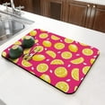 thumbnail image 3 of Fresh Lemon Dish Drying Mat, Retro Vintage Yellow Fruit Print Absorbent Kitchen Mat, 3 of 7