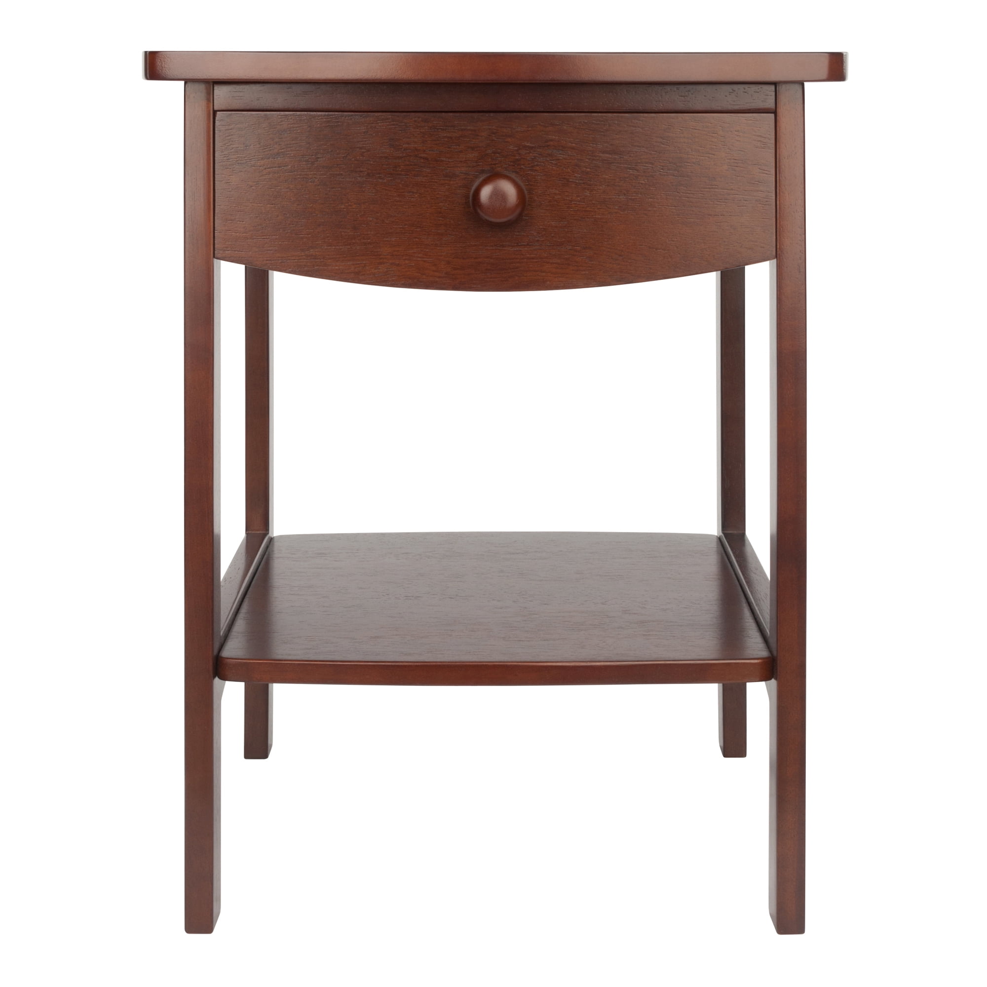 Winsome Claire Curved Nightstand, Accent Table, Walnut Finish