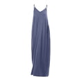 thumbnail image 4 of Vestido largo con tirantes, bolsillos y corte holgado, de color liso, para mujer - Vestido largo tipo chaleco sexy, 4 of 4