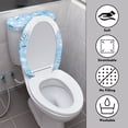 thumbnail image 3 of HELLHERO ESnowman Music Pattern lastic Edge Elastic Bottom Toilet Seat Lid Cover, Polyester Fabric, Washable Bathroom Toilet Lid Cover Set, Universal, 3 of 7