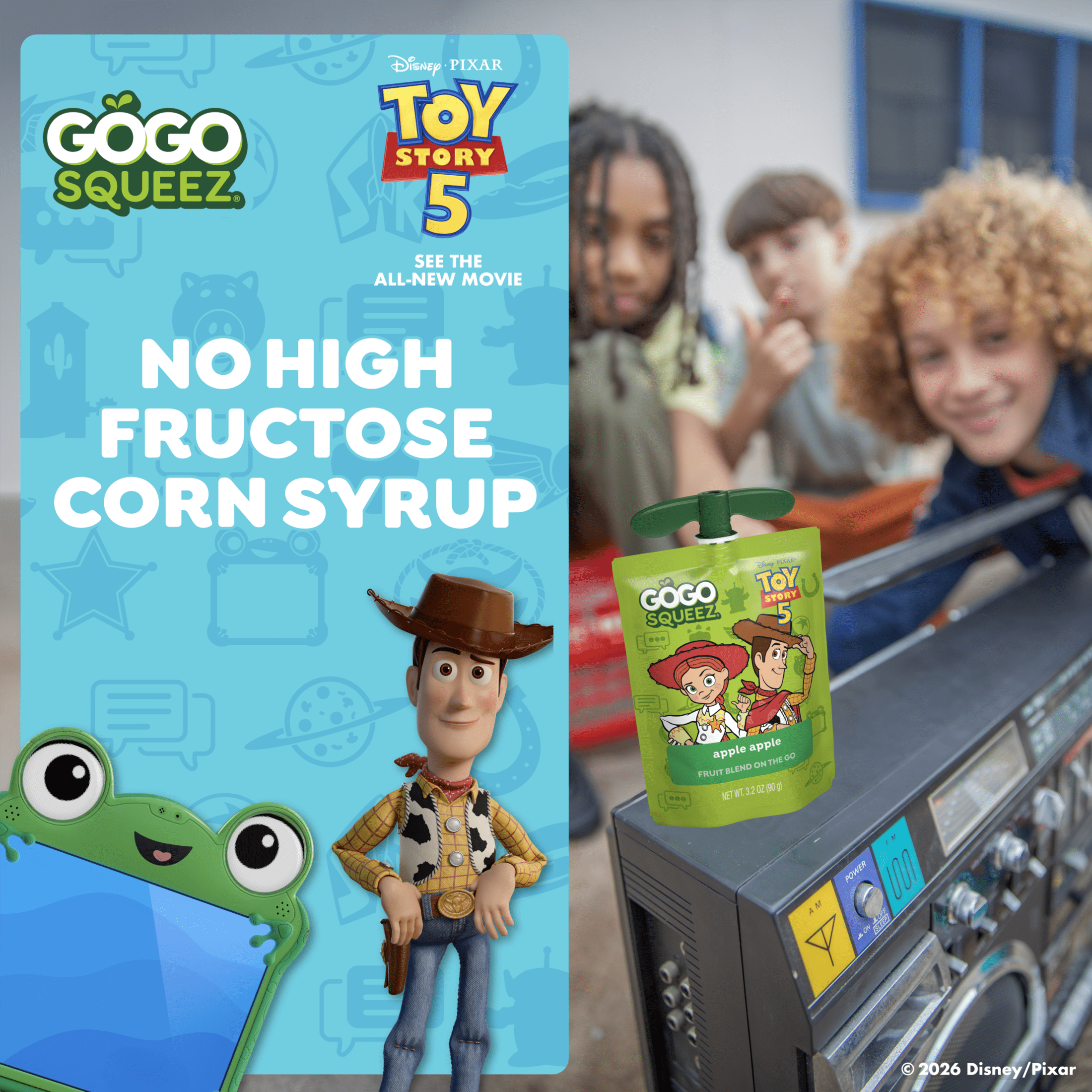 GoGo squeeZ  Toy Story 5  No Sugar Added  Apple Applesauce Pouches, 3.2 oz (10 Pack)