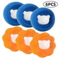 thumbnail image 2 of 6PCS Clothes -Winding Adsorption Hair Removal Cleaning Ball Dryer Ball for Clothing Pet Hair Remover Reusable Hair Remover Hair Catcher Laundry Ball (3 Blue 3 Orange), 2 of 7