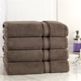 thumbnail image 1 of Affinitylinens LZT4PCTWL-CHO Lezeth Collection 4 Piece Super Soft Zero Twist Oversize Bath Sheet - Chocolate, 1 of 1
