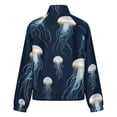 thumbnail image 6 of Jackets for Women Winter Coat Jackets Flannel Stand Collar Jacket(Ocean Coral Jellyfish Print,Size:S-4XL), 6 of 7