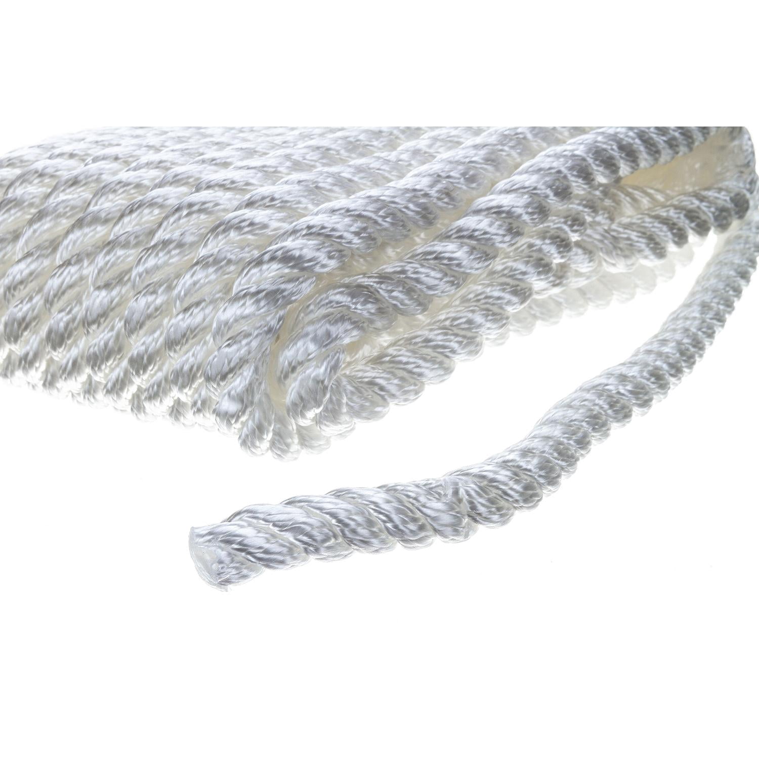 Seachoice 42571 3-Strand Twisted Nylon Dock Line, White