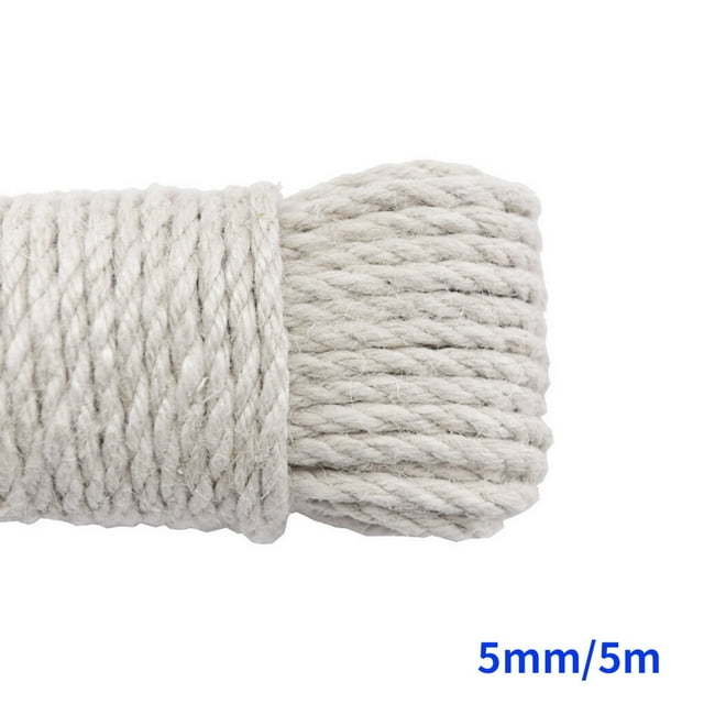 Langgg Color Hemp Rope Roll Making Tool 100 Cotton rope colorful twine macrame cord string thread Handmade String accessory DIY cord White 5mm x 5m 1Set